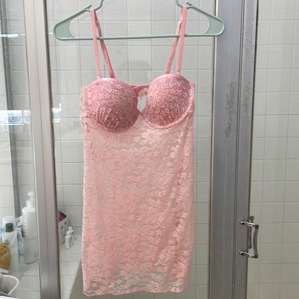 pink babydoll Teddy lingerie size 36C